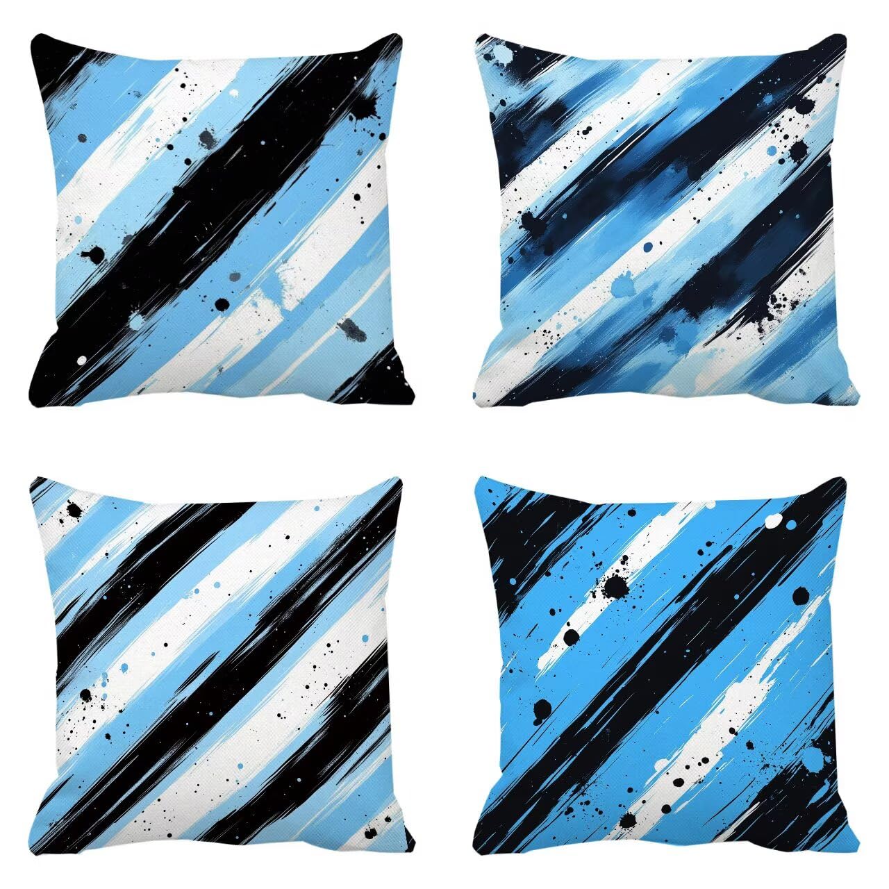 Doux et respirant coussin canapé bleu à rayures pour decoration maison chic