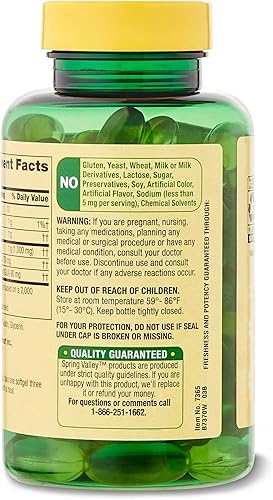 Miniatura 9 de Spring Valley Aceite de onagra para la salud de la mujer, cápsulas blandas, 1000 mg, 75 unidades, cápsulas blandas, cápsulas de aceite de onagra de