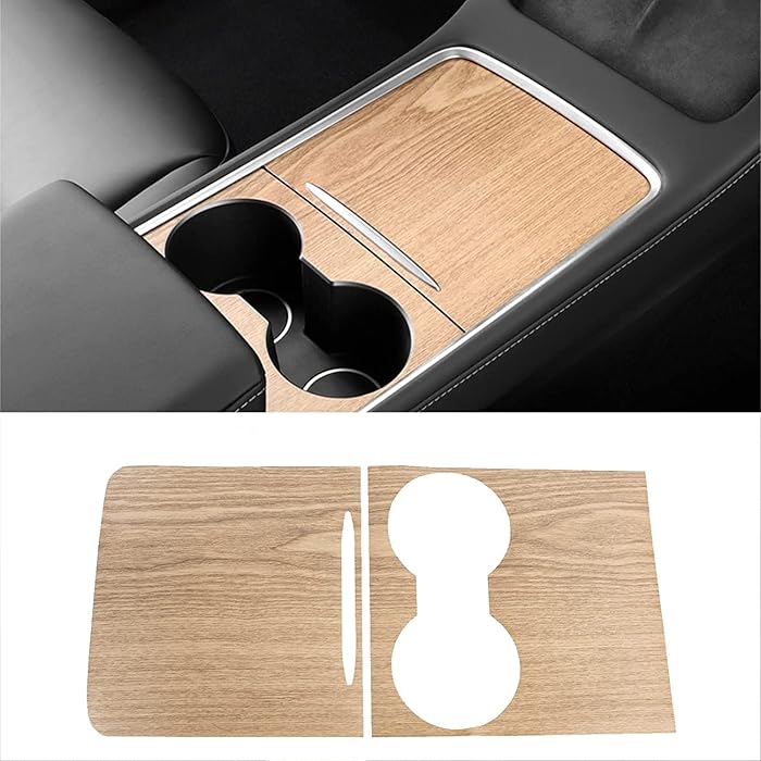 Buy Model Y Wood Center Console Wrap for Tesla Model 3 Model Y 2021