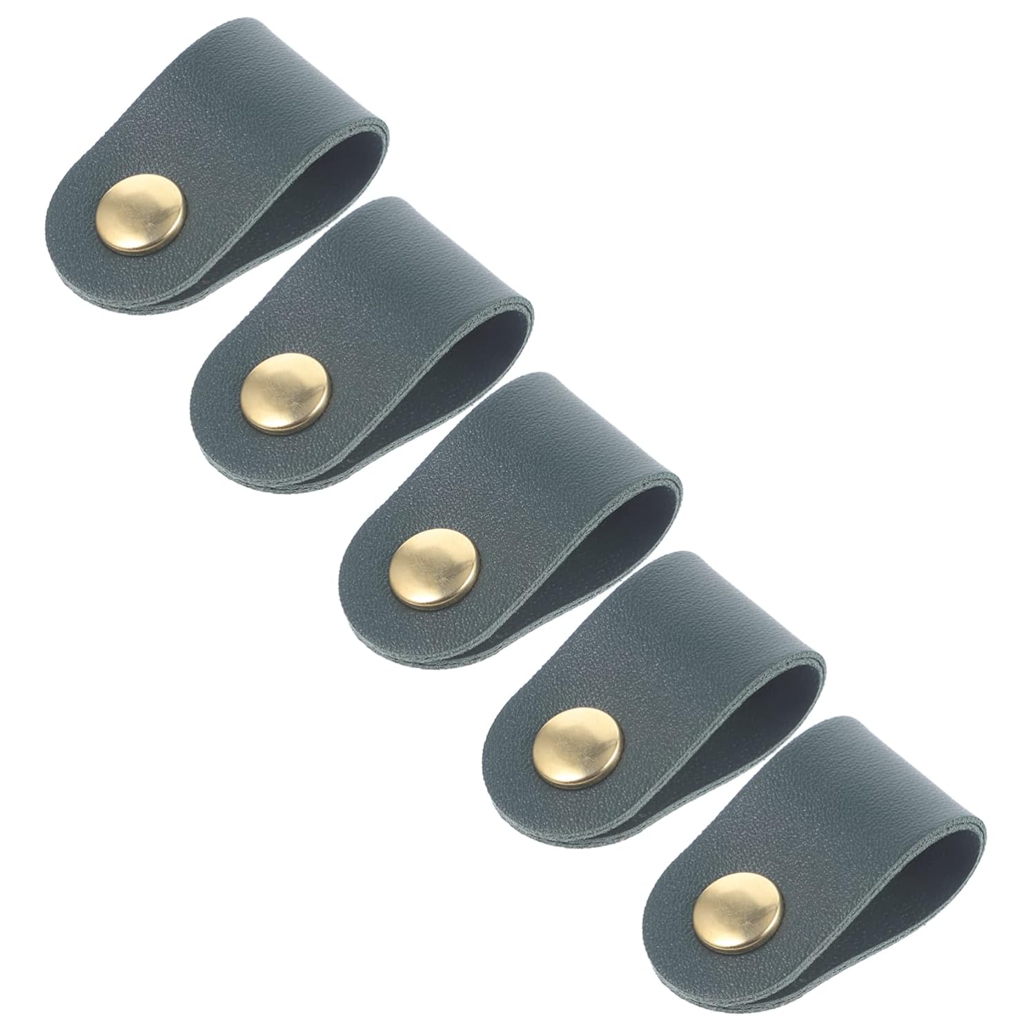5pcs Double-sided Leather Cable Organizer for Earphones Compact Cord Management Straps Portable Wire Ties for Neat Home and