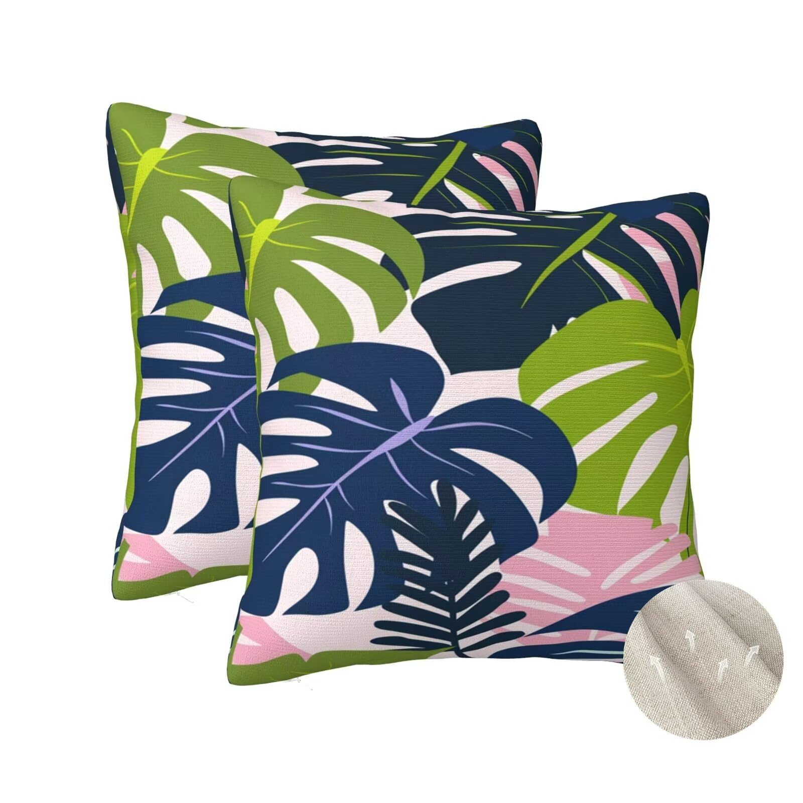 Housse coussin 50x50 cm tropicale : lot de 2 pour protéger et sublimer un canapé usé