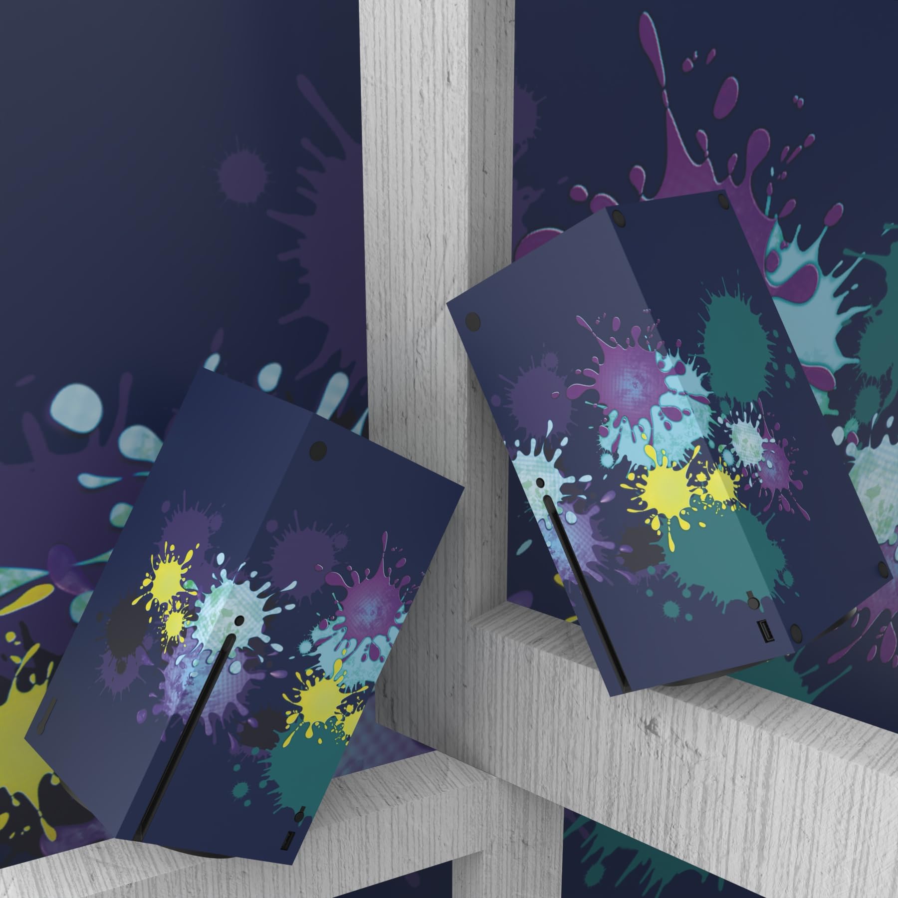 PlayVital Splattering Paint Custom Vinyl Skins for Xbox Series X, Wrap Decal Cover Stickers for Xbox Series X Console Controller - 5