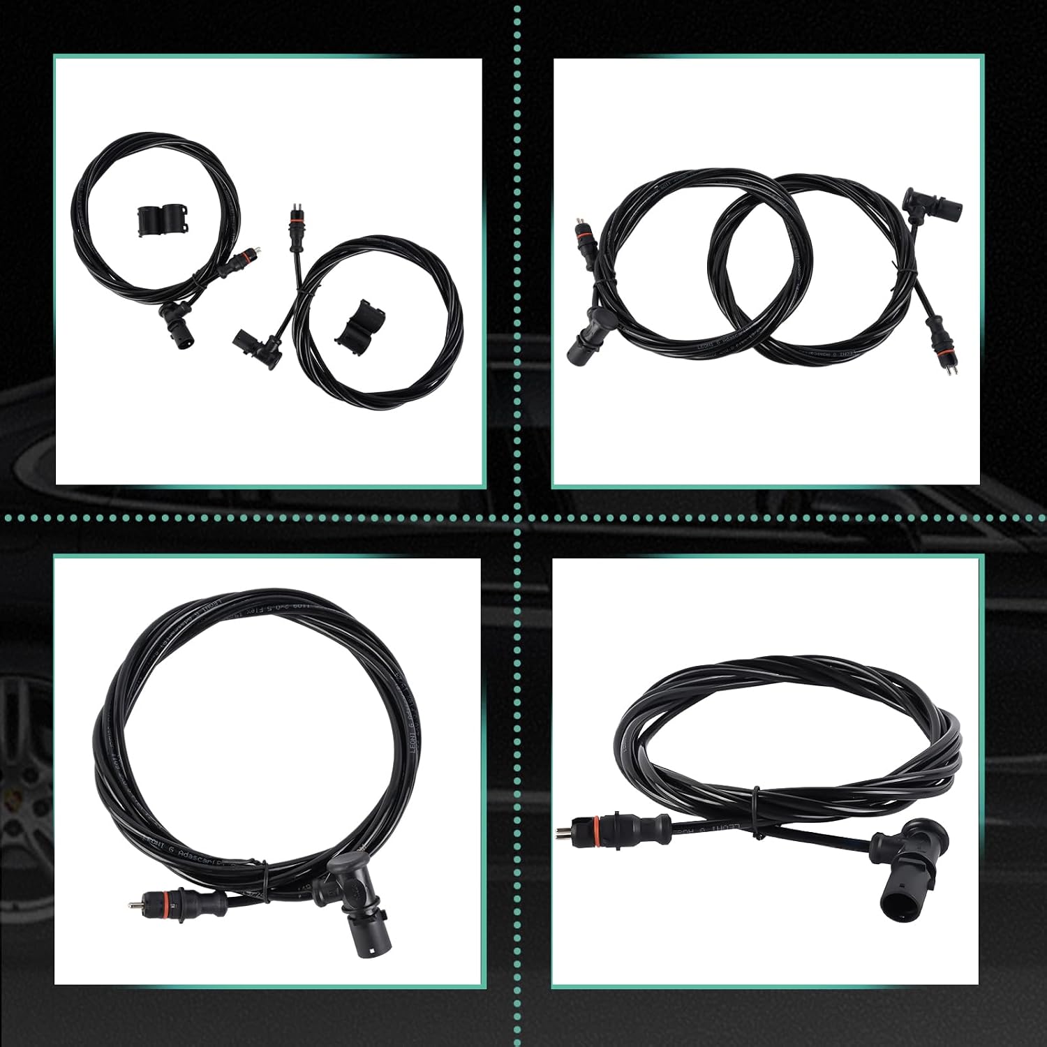 2 Pcs ABS Sensor Extension Cable 10 FT 90 Degree Truck Brake System Harness Fit for Volvo Mack Wabco Hyundai, Replaces TR4497130300 S4497130300