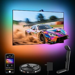 KANTUTOE TV LED Backlight Sync to Screen, 10.5ft LED Lights for 32-50 Inch TVs & PC Monitors, Smart App Control TV Lights that Change with TV, Backlight with Camera, Music Sync Strip Lighting