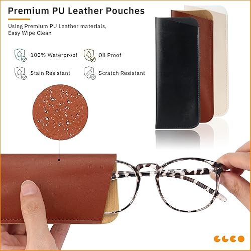 Vista 4 de IBOANN Chic & Comfy Blue Light Glasses for Women - 3-Pack Round Frames, Screen-Ready Style with UV Protection Coating Negro