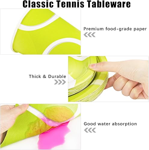 Vista 10 de durony 144 Pieces Sports Themed Paper Plates and Napkins Dinnerware Set Sports Birthday Party Tableware Paper Plates Napkins Forks Serve 24 for