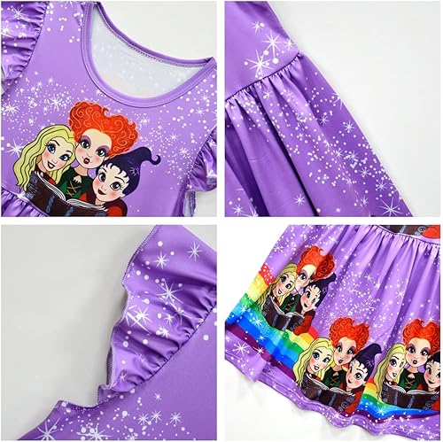 Miniatura 3 de Garperkids Vestido de disfraz de bruja para niñas de manga corta casual de verano para fiestas de niños