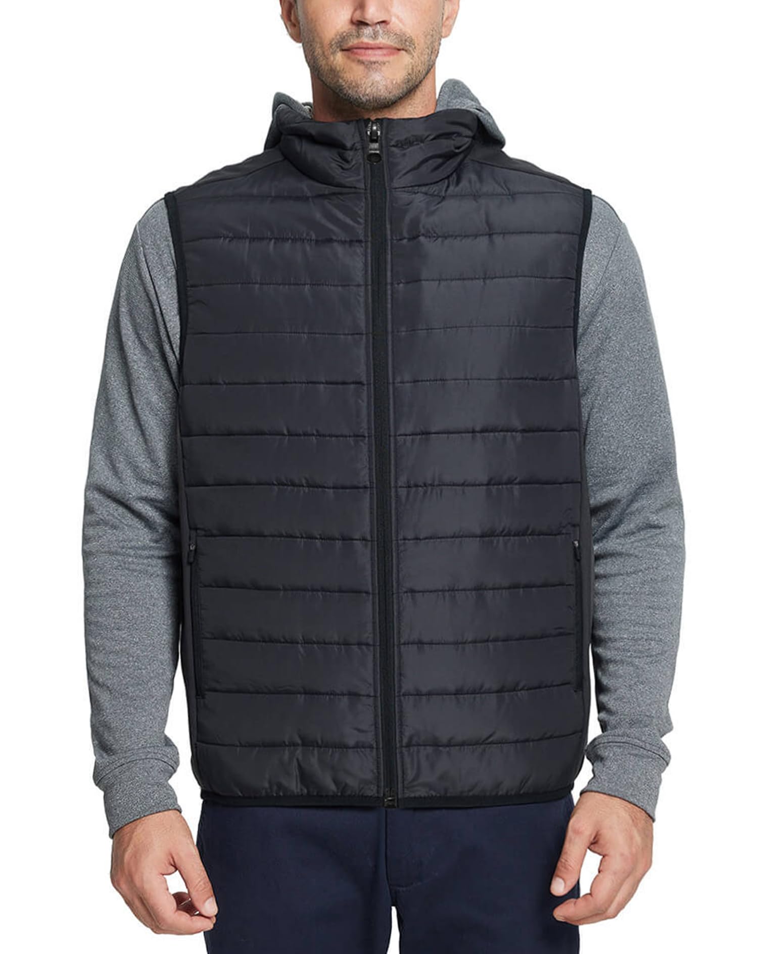 GymBrave Maglietta Da Uomo Inverno All'aperto Maglietta Di Transizione Ibrida Leggermente Alimentata Con Collano a Piedi Maglietta Da Lavoro Con Tasche a Crepa Per Escursioni Da Golf