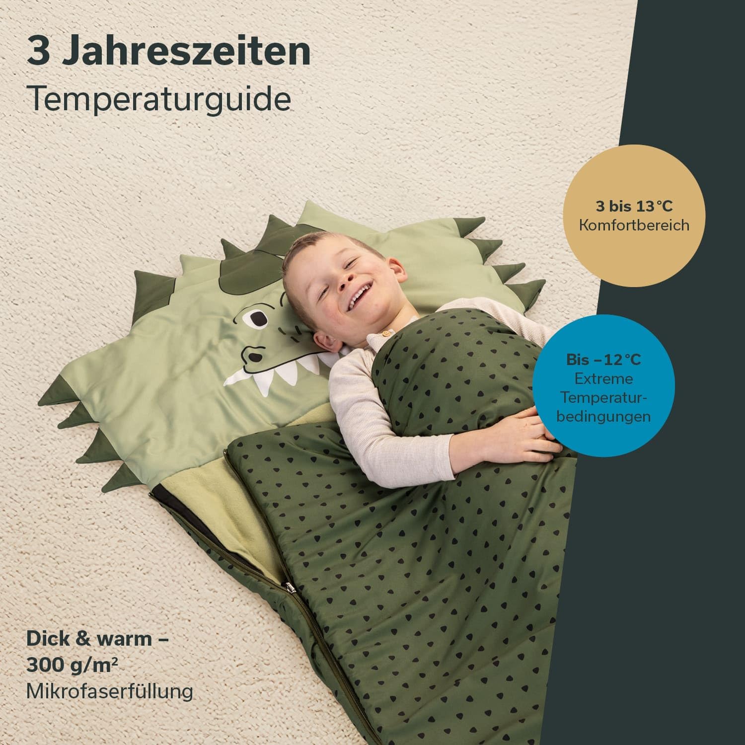 Skandika Saco de Dormir Infantil Soti | hasta 150 cm, de algodón, Lavable a máquina, Saco de Dormir para niños