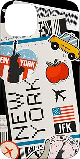 Airport and Airline Tags - Boarding Pass of JFK, New York Case for iPhone 14 Plus