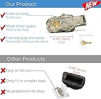 Vista 1 de (Tipo-A (Negro), 1 Paquete) Roca Falsa - Parece Piedra - Segura para Exteriores - Caja Fuerte Secreta para Exteriores para Llaves, Roca de Piedra