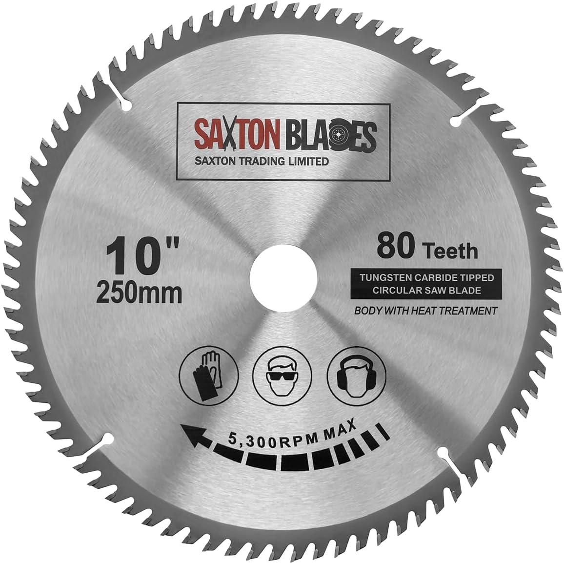 TCT Circular Wood Saw 250mm x 30mm x 80T for Bosch, Makita etc fits 255mm saws
