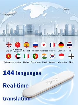 Wooask G9 Language Translator Device, Two Way Real Time Translation Support 144 Languages, 8 Languages Offline Translation Pen, Portable AI Translator for Business Learning Traveling