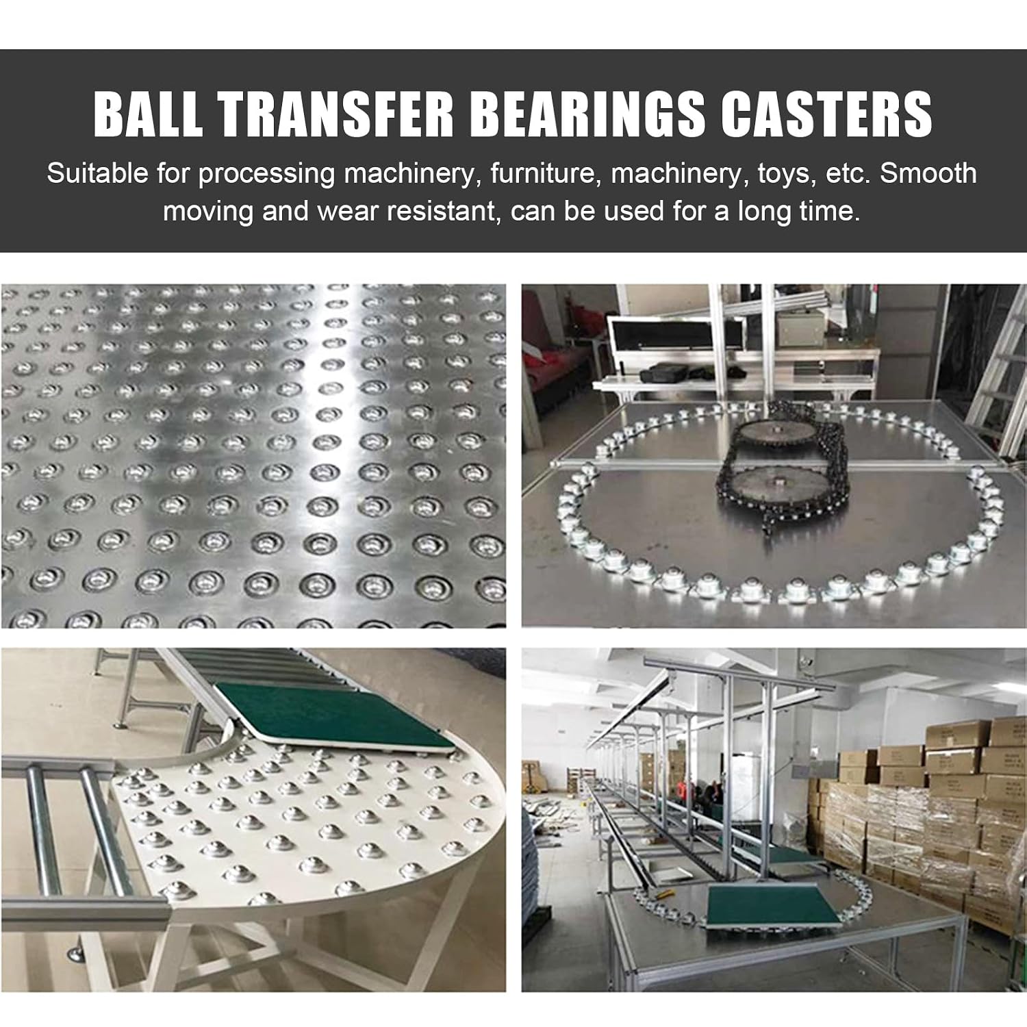 8pcs Steel Ball Caster Rollers Swivel Ball Bearings Thickened General Transfer Bearings for Furniture Industrial Use