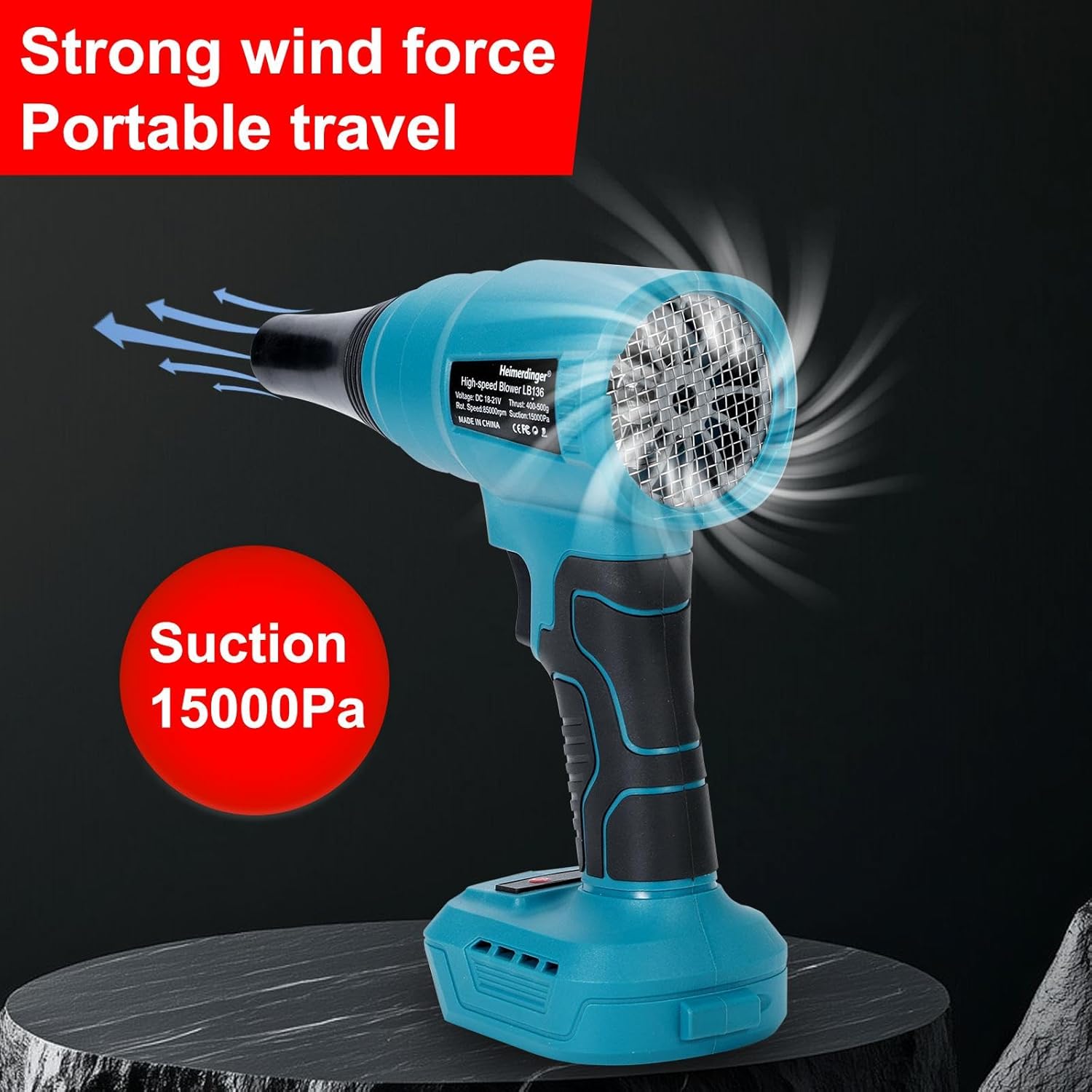 Cordless Leaf Blower with 6000mAh Battery - High-Speed, Brushless Motor, 15000 Pa, Lightweight Design for Leaves,Dust,Snow, Lawn Care,Patio Cleaning