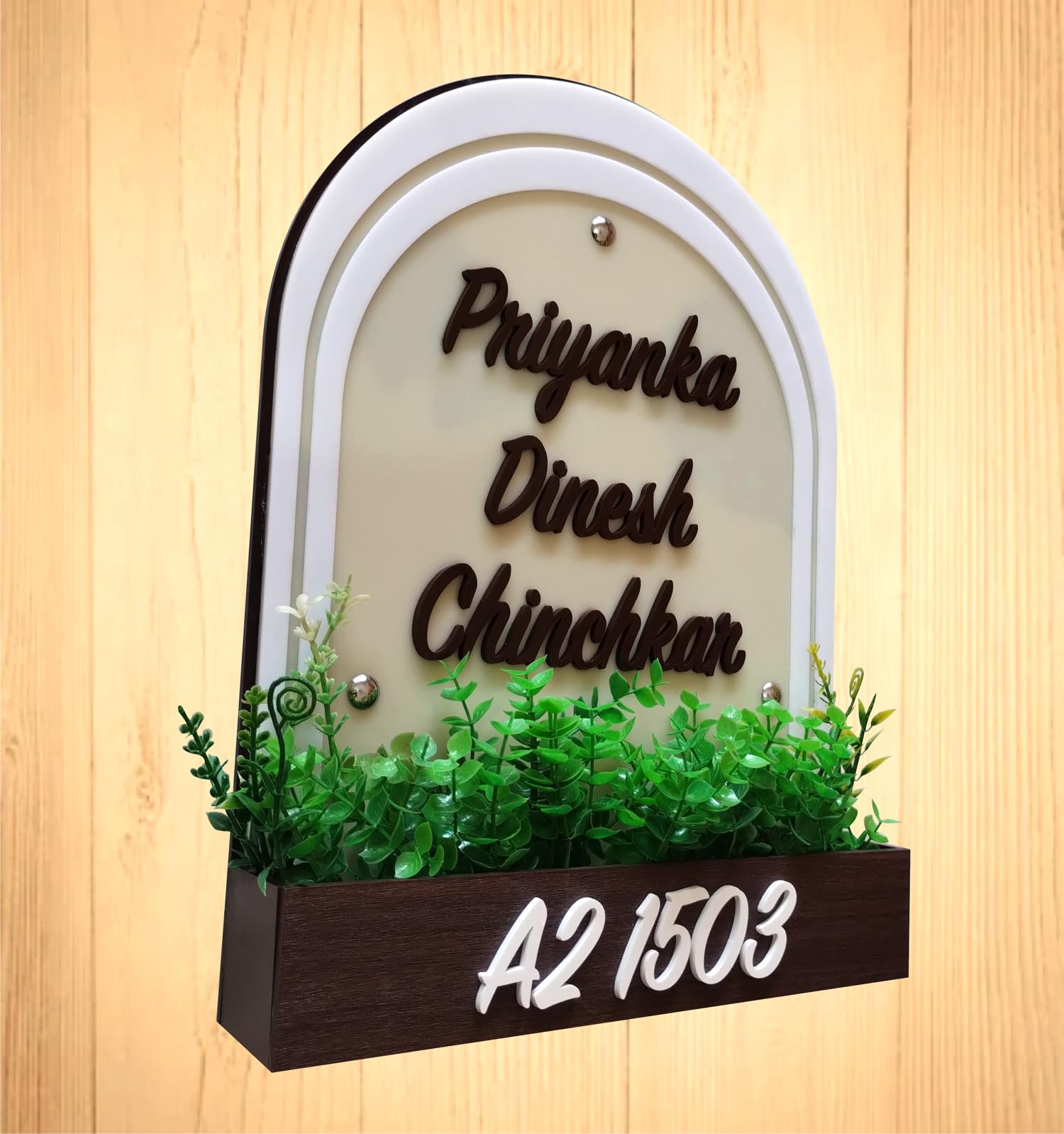 GiftSpot Customized Acrylic Grass name plate with Embossing Letters 2