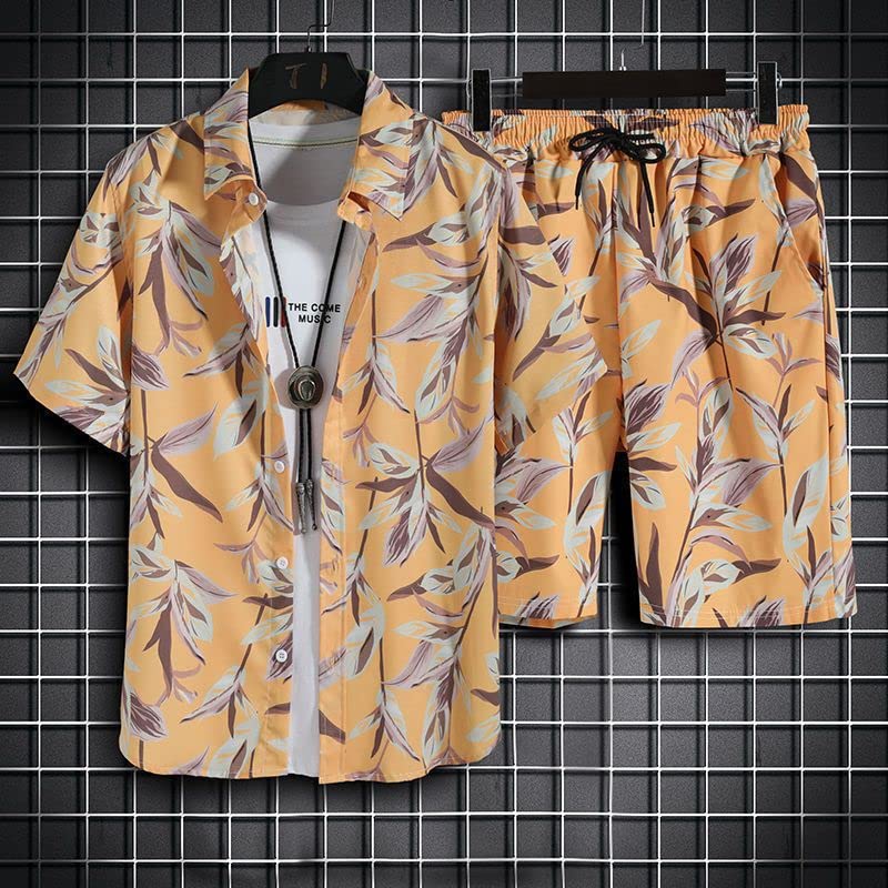 Ensemble de vêtements de plage homme short et chemise hawaïenne d'été ensemble décontracté taille M - 5