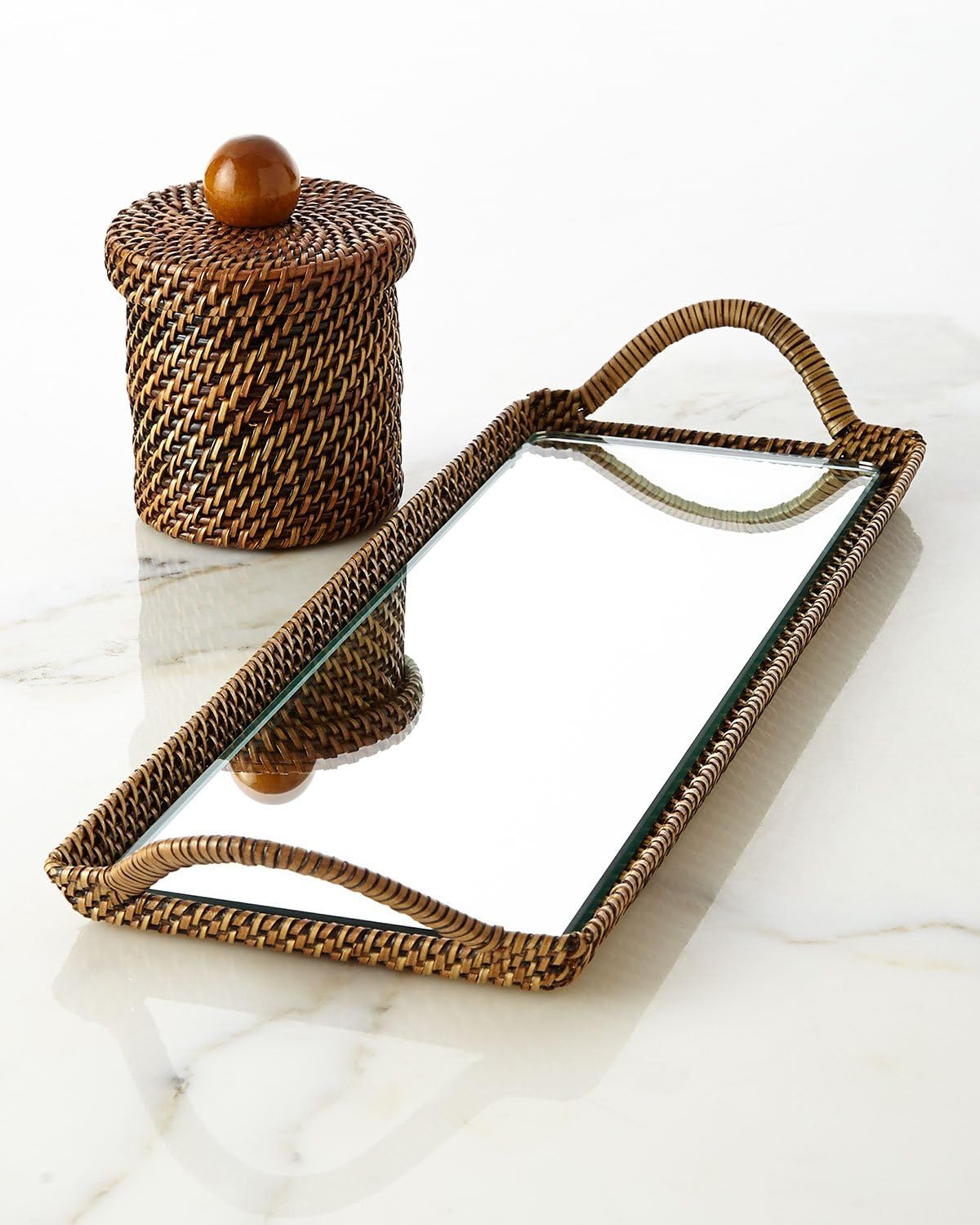 Mirrored Vanity Tray, BROWN