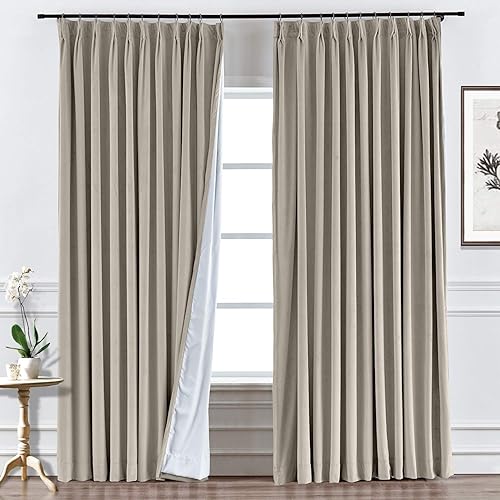 Miniatura 1 de Macochico Cortina de terciopelo de 109.4in  Cortinas con forro plisadas para oscurecer la habitación para dormitorio, teatro en casa o sala de