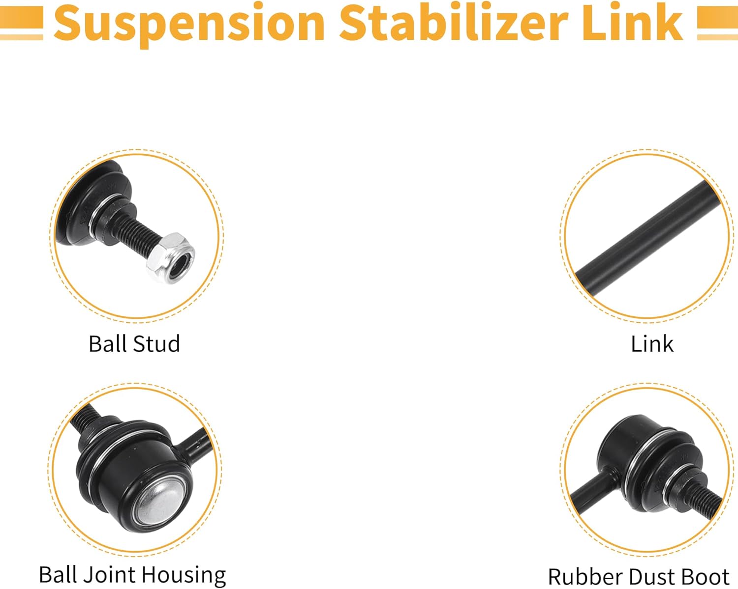 X AUTOHAUX 4pcs Front Rear Sway Bar Links Stabilizer Link Kit for Mazda 6 2014-2018 for Mazda CX-5 2013-2018 Suspension Kit No.K750670/K750671/K80296