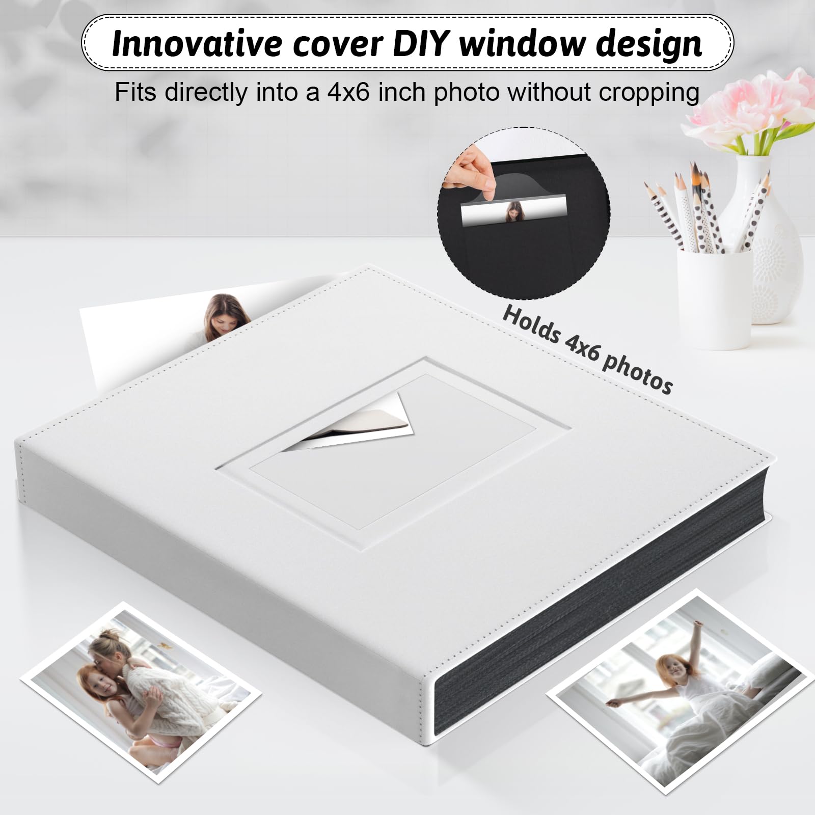 Popotop Álbum de fotos de 4 x 6 pulgadas con capacidad para 300 imágenes
