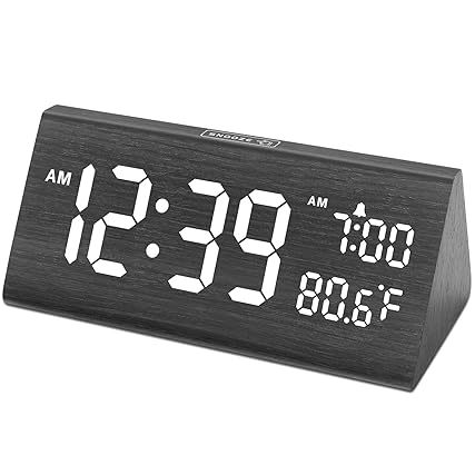 Dream Sky Wooden Digital Alarm Clock for Bedroom 7 . 7 Electric Clocks with USB Port, Large photo Dream Sky Wooden Digital Alarm Clock for Bedroom 7 . 7 Electric Clocks with USB Port, Large
