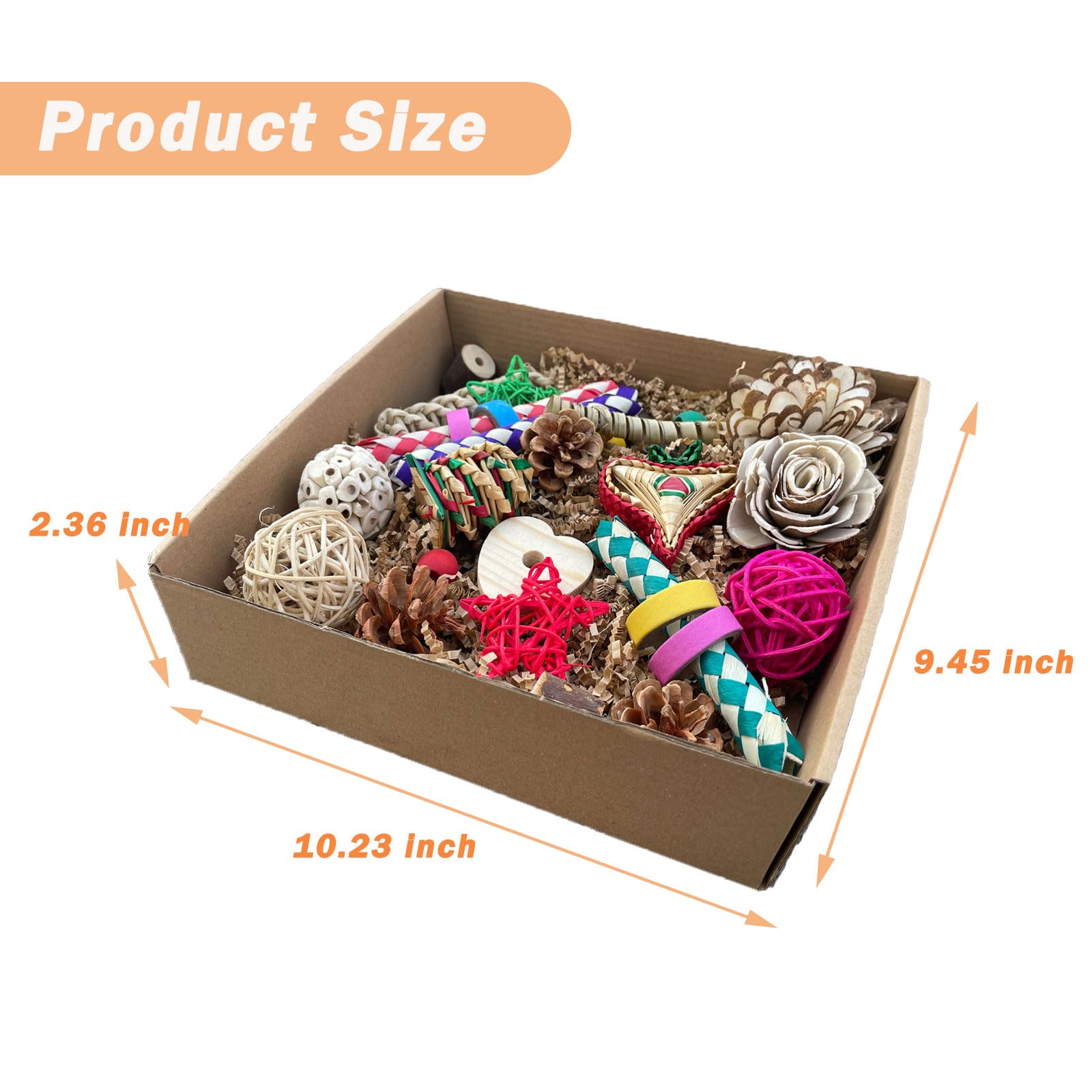 Bird Foraging & Bird Shredding Toys Box,Natural Chewing and Foraging Toys for Cockatiels,Parakeets,Conures,Love Birds & Small to Medium Parrots - image 6
