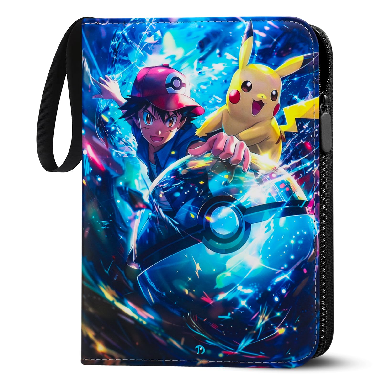 LYAILOOGXL 4 fächer Sammelalbum für Pokemon, Reißverschluss Sammelkarten Album Passt für 400 Karten mit 50 Abnehmbaren Hüllen, Sammelmappe Geschenk für Kartensammler