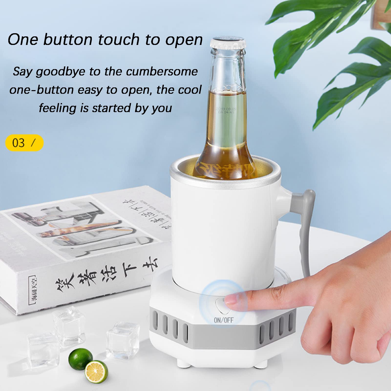 Refrigeratore elettronico per Bottiglie di Birra ghiacciata, Mini refrigeratore Portatile per Auto, refrigeratore rapido per Tazze, Frigorifero da Tavolo a Raffreddamento rapido PE