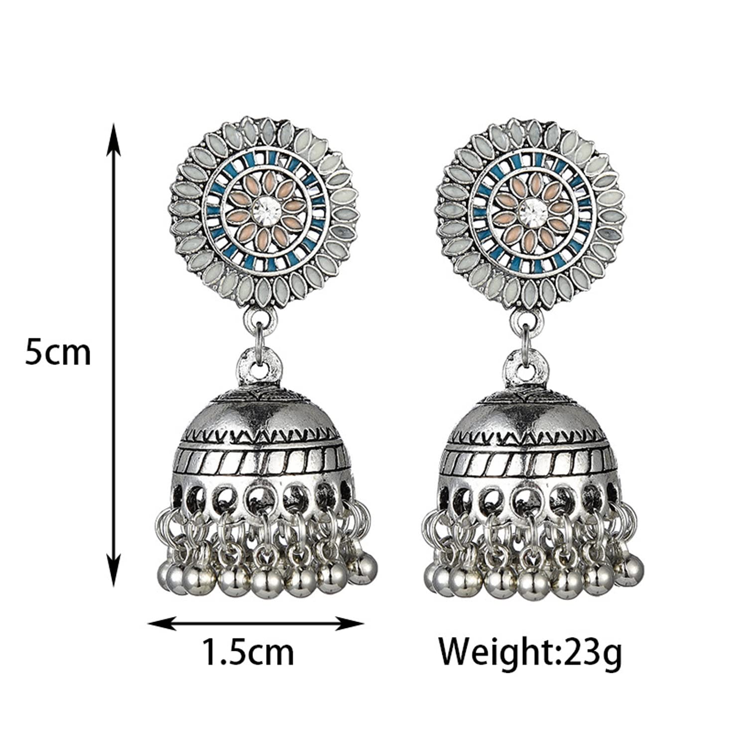 Multicolor Stone Studded Tassel Earrings
