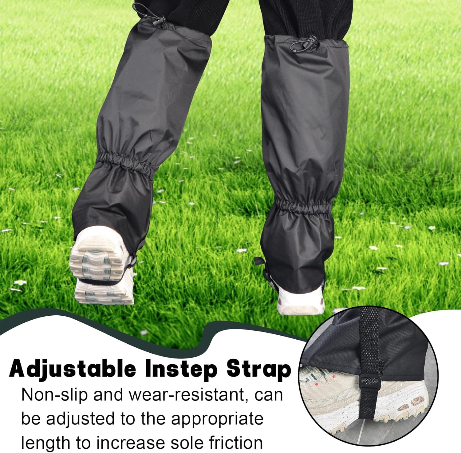 1 Paire Guêtres Jardinage, Guêtres Randonnée été, Outdoor Guêtre Homme, Réglables, Conviennent pour Les Fermes, Les Jardins, Les Pelouses, La Randonnée, L'alpinisme Et Le Ski