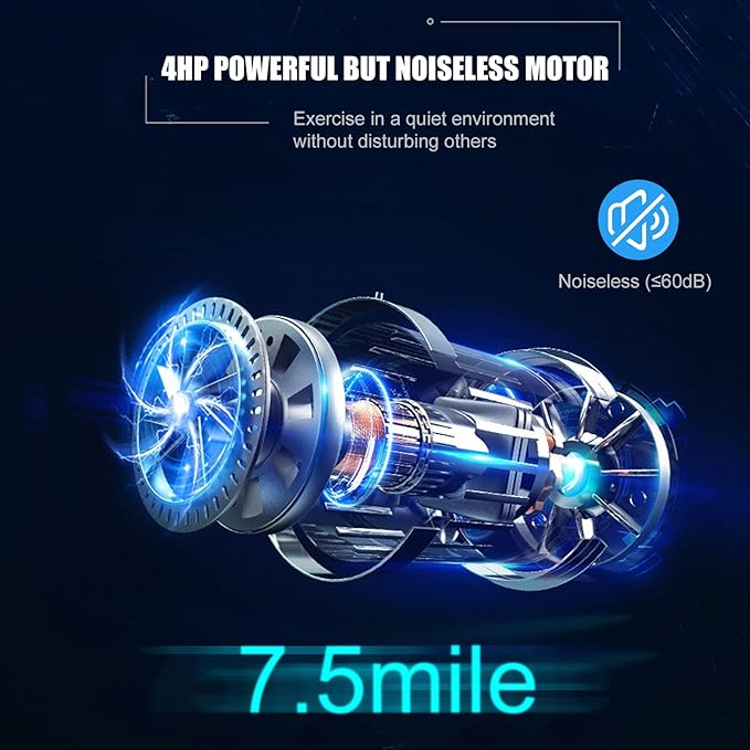 Caminadora Eléctrica Plegable 4.0 hp con Pantalla Táctil, Azul miniatura 7