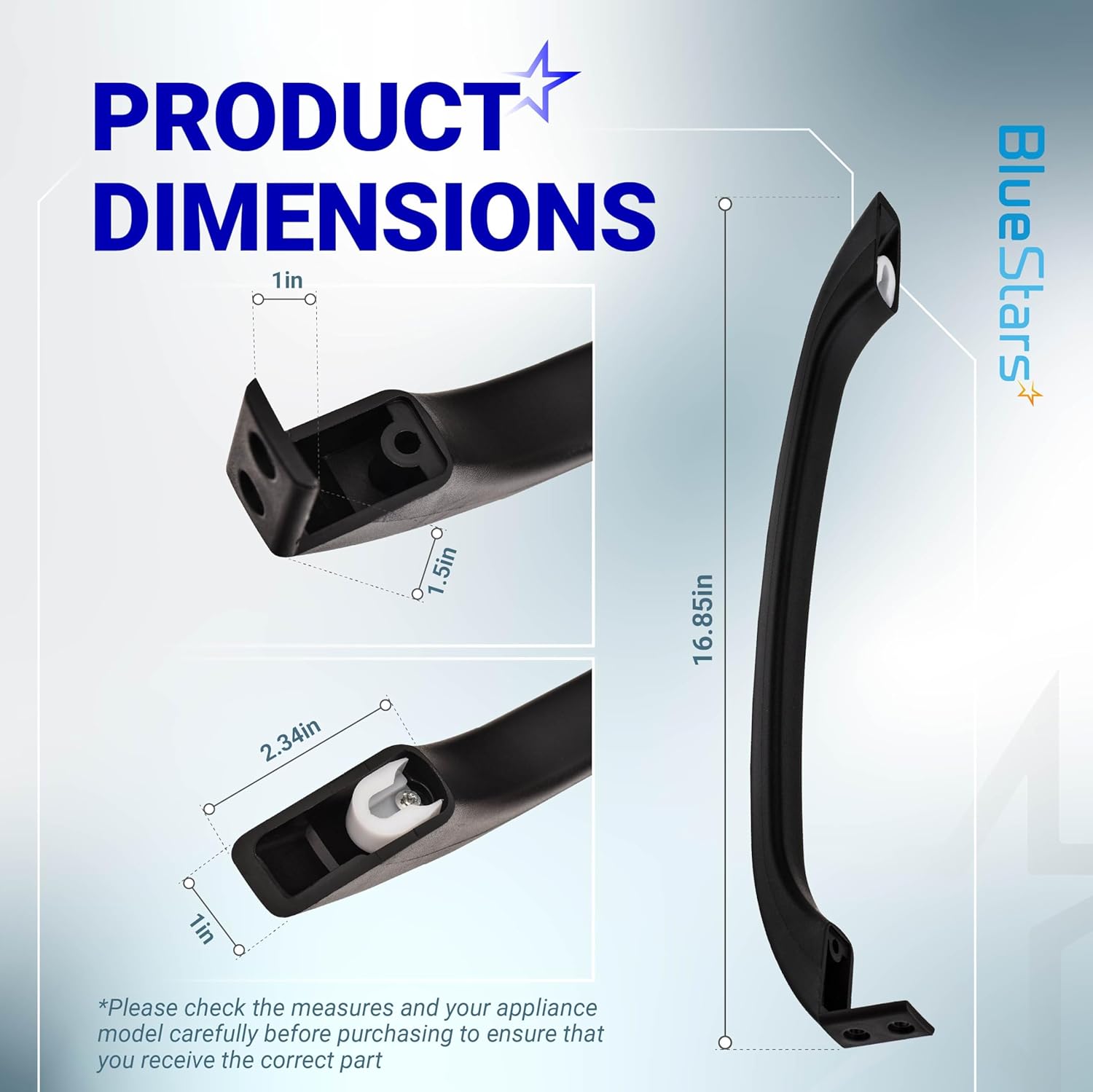 BlueStars Ultra Durable 218428121 Refrigerator Door Handle Replacement 16-3/4 Inches - Compatible with Frigidaire Refrigerators - Replaces 218428107 AP2114546 PS427931 781148