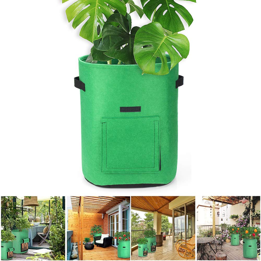 Bolsas de Cultivo de Patatas, 4 Paquetes de 7 galones, 10 galones, Bolsas de Cultivo de Tomates, macetas, Bolsas para Plantas, Bolsa de Cultivo de Verduras de jardín (7 GALLONS Green)