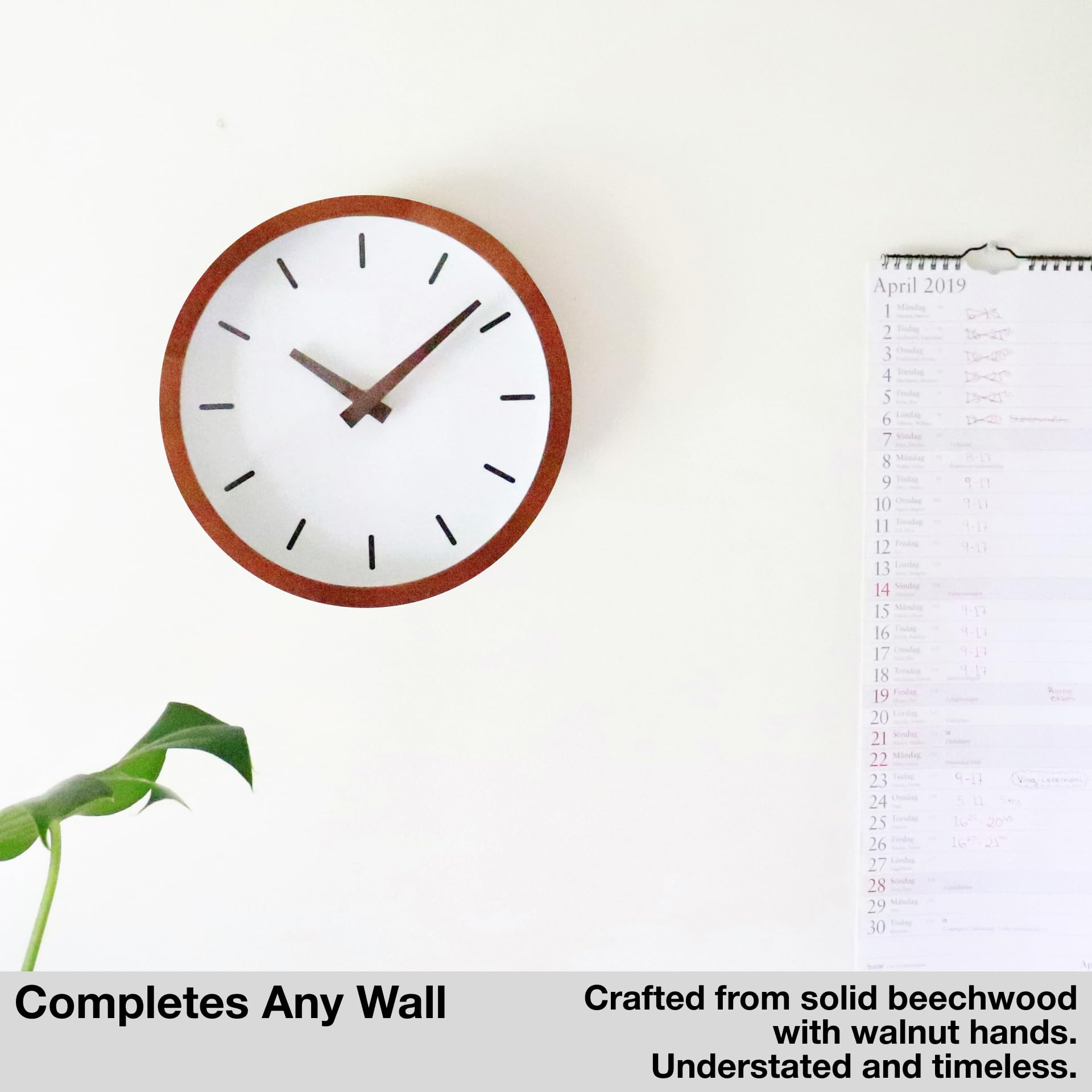 Driini Modern Mid Century Wood Analog Wall Clock (12