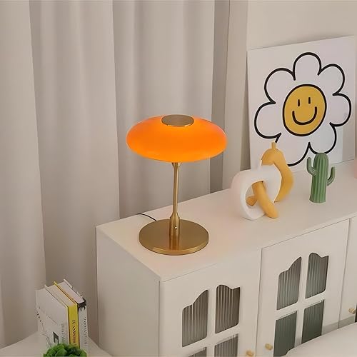 Miniatura 5 de Lámpara de mesa moderna de metal y vidrio, lámpara de mesa decorativa, lámpara de mesa para sala de estar, dormitorio, sala de estudio, 12.6 x 16.5