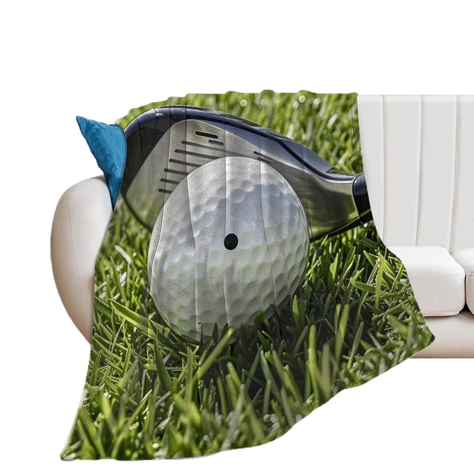 Couverture en flanelle originale balle de golf idée cadeau cosy
