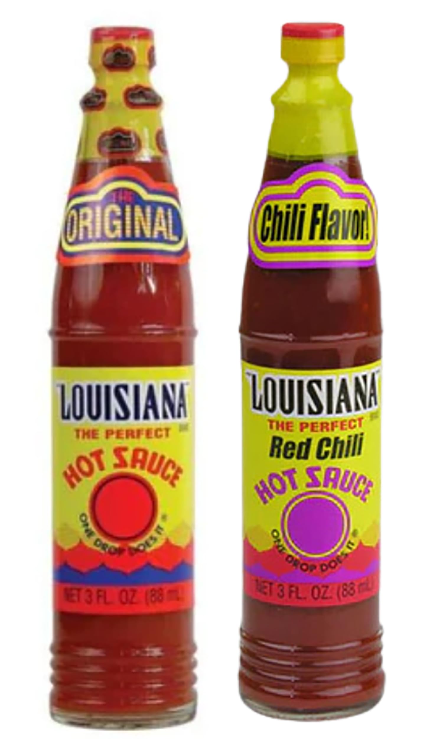 Louisiana Brand Hot Sauce Variety Pack Hot + Red Chili, (Pack of 2)