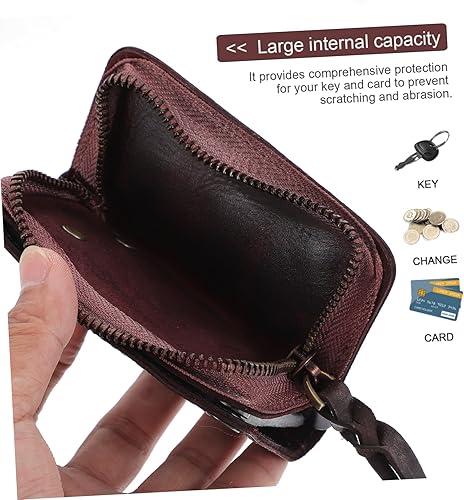 Miniatura 9 de ERINGOGO 2 pcs key case zip wallet wallets for men leather zip lock organizer Zipper Car Key Bag car case key