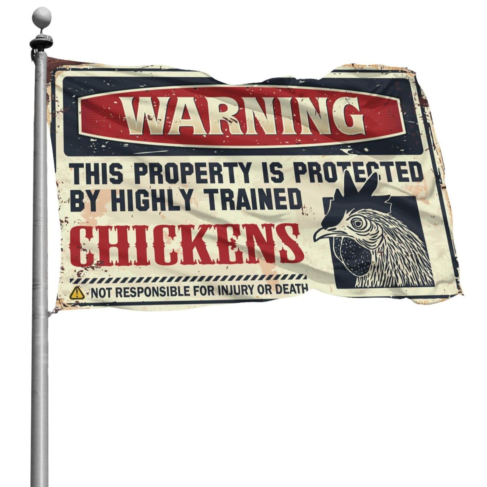 Drapeau avertissement poulet Coteci pour personnaliser une chambre d'ado