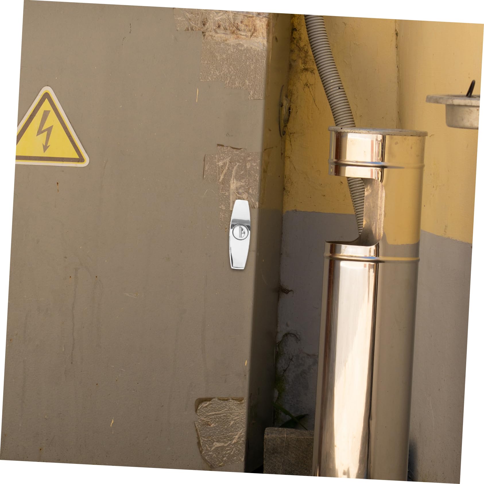 T-Griff Schloss für Wohnmobil und Schrank, Zinklegierung, 2 Stück | Silber, mit Schlüsseln, Zuverlässiger Mechanismus, Einfache Bedienung, für Kasten und Werkzeugbox