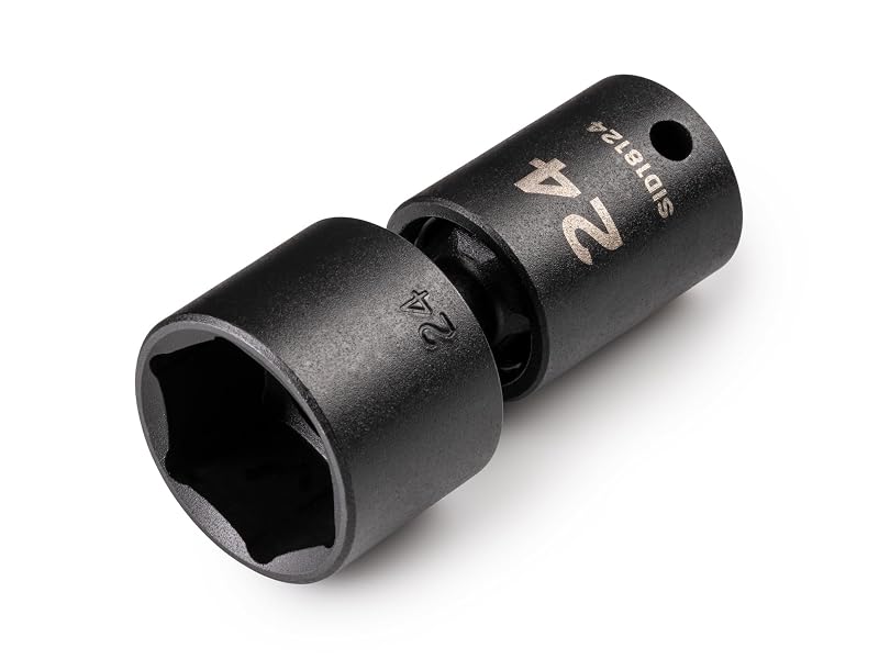Soquete de impacto com junta universal TEKTON, encaixe 3/8 pol. (9,5 mm) e 24 mm, 6 pontas, SID18124