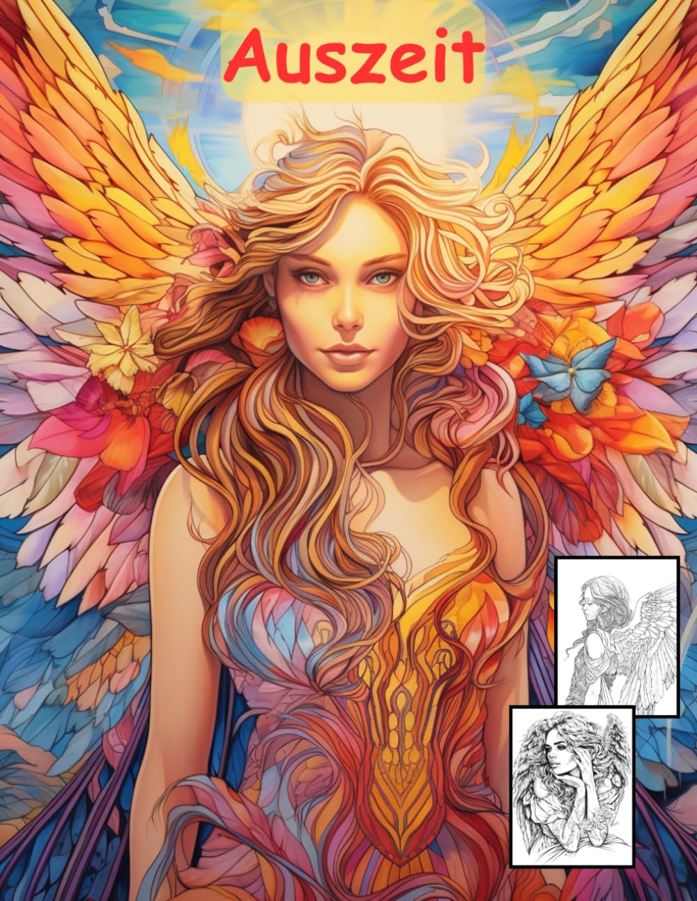 AUSZEIT Angel Woman Engel Coloring Pages -Malbuch für Erwachsene -Entspannung und Stressabbau -Ruhe und Gelassenheit: -ein magisches Ausmalbuch mit 50 ... dich -Anti-Stress -traumhafte Engel-Mädchen