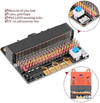 3X Micro-Bit Expansion Board IOBIT V2.0 Breakout Adapter Shield with Buzzer for Micro-Bit Kids'S Python Programming