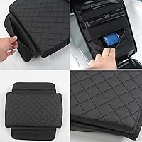 Vista 6 de LXUNYI Car Armrest Cover, Car Armrest Box Pad, Universal Heighten Memory Foam Leather Car Center Console Cover, Car Armrest Cushion, Car Center