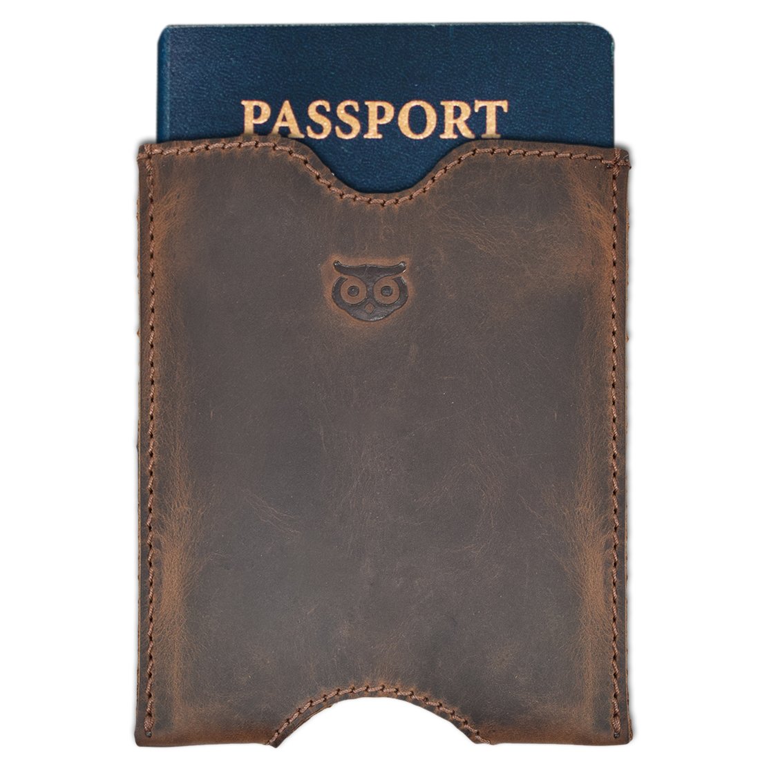 Hide & DrinkDurable Leather Travel Passport Pocket Sleeve Handmade by :: Bourbon Brown