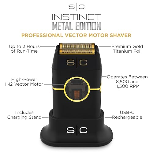 Miniatura 2 de StyleCraft Instinct - Afeitadora inalámbrica de metal doble con motor vectorial IN2, control de par intuitivo, USB-C recargable