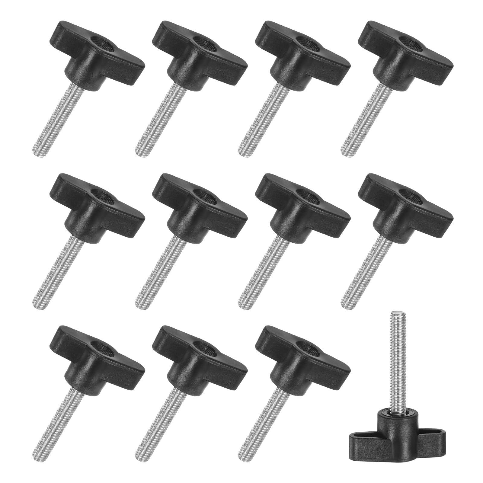 M METERXITY 12-Pack Thumb Screws, M6x30mm Tee Wing Knobs
