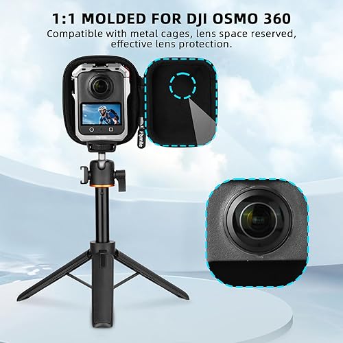 Miniatura 2 de Funda protectora de transporte para DJI Osmo 360 (para jaula y tapa de lente), bolsa pequeña de almacenamiento de viaje de poliuretano rígido