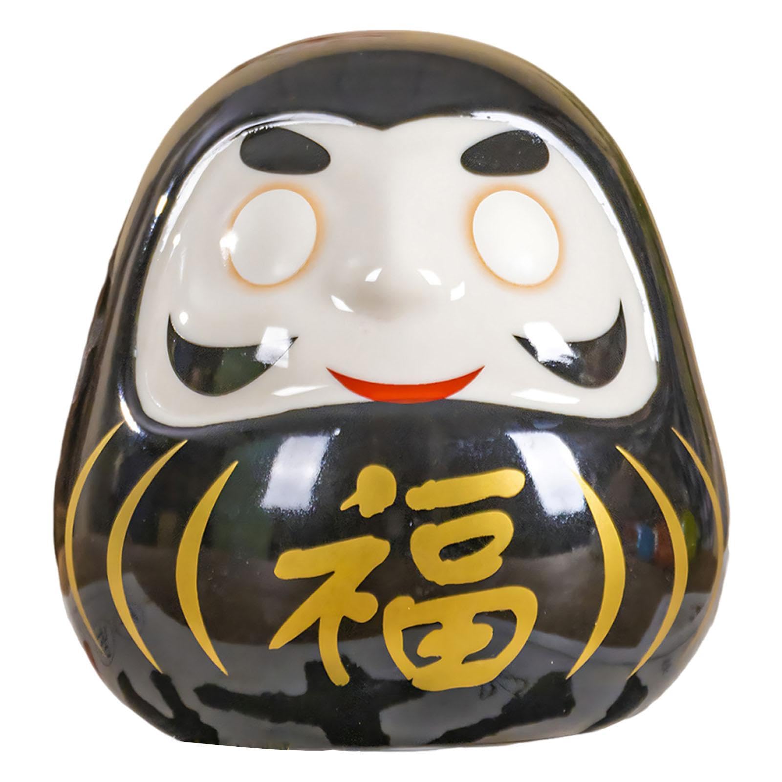 Black Daruma Doll Statue – Perseverance Symbol
